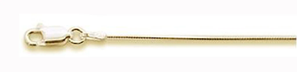 <span>CLOSEOUT 20% OFF! </span> Yellow Gold Plated .80MM 020 8 Sides Snake Chain .925 Solid Sterling Silver Sizes 18-20" NEW