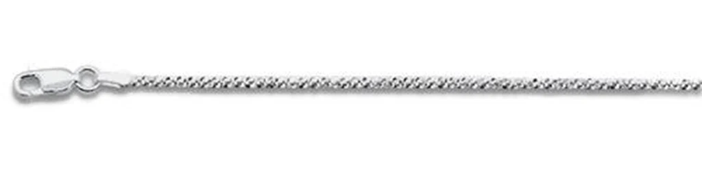 030 1.8MMRhodium Plated Crisscross Chain .925 Solid Sterling Silver Available in 16"- 24" inches NEW