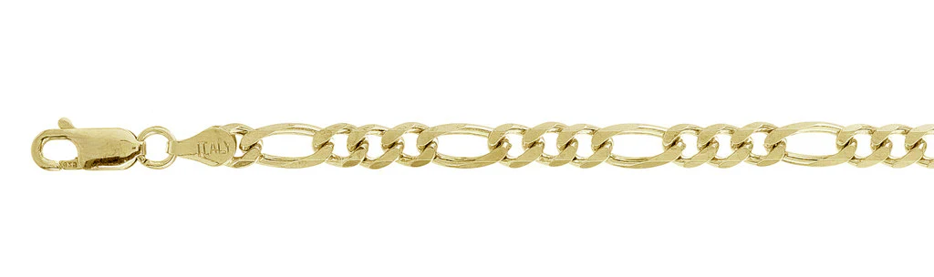 120-5MM Yellow Gold Plated Figaro Chain .925 Solid Sterling Silver Available in 7"-30" inches NEW