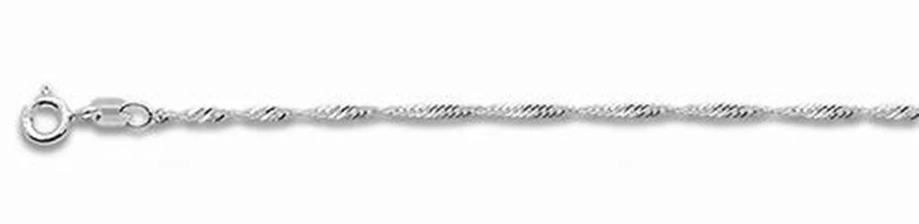 025-1.6MM Rhodium Plated Singapore Chain .925 Solid Sterling Silver Available in 16"- 20" inches NEW