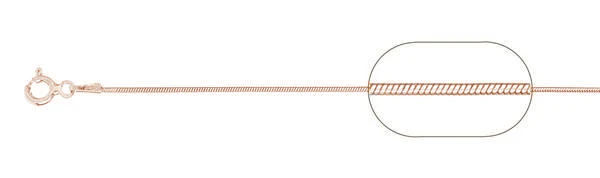 <span>CLOSEOUT 20% OFF! </span> 020-1MM Rose Gold Plated Snake Chain .925 Solid Sterling Silver Available in 16"- 26" inches NEW