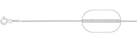 020-1MM Rhodium Plated Snake Chain .925  Solid Sterling Silver Available in 16"- 24" inches NEW