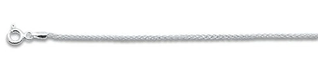 035-1.5MM Rhodium Plated Wheat/Spiga Chain .925 Solid Sterling Silver Available in 16"- 20" inches NEW