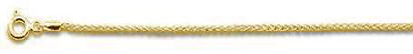<span>CLOSEOUT 20% OFF! </span> 045 1.9MM Yellow Gold Plated Wheat/Spiga Chain .925 Solid Sterling Silver Available in 7"-24" inches NEW