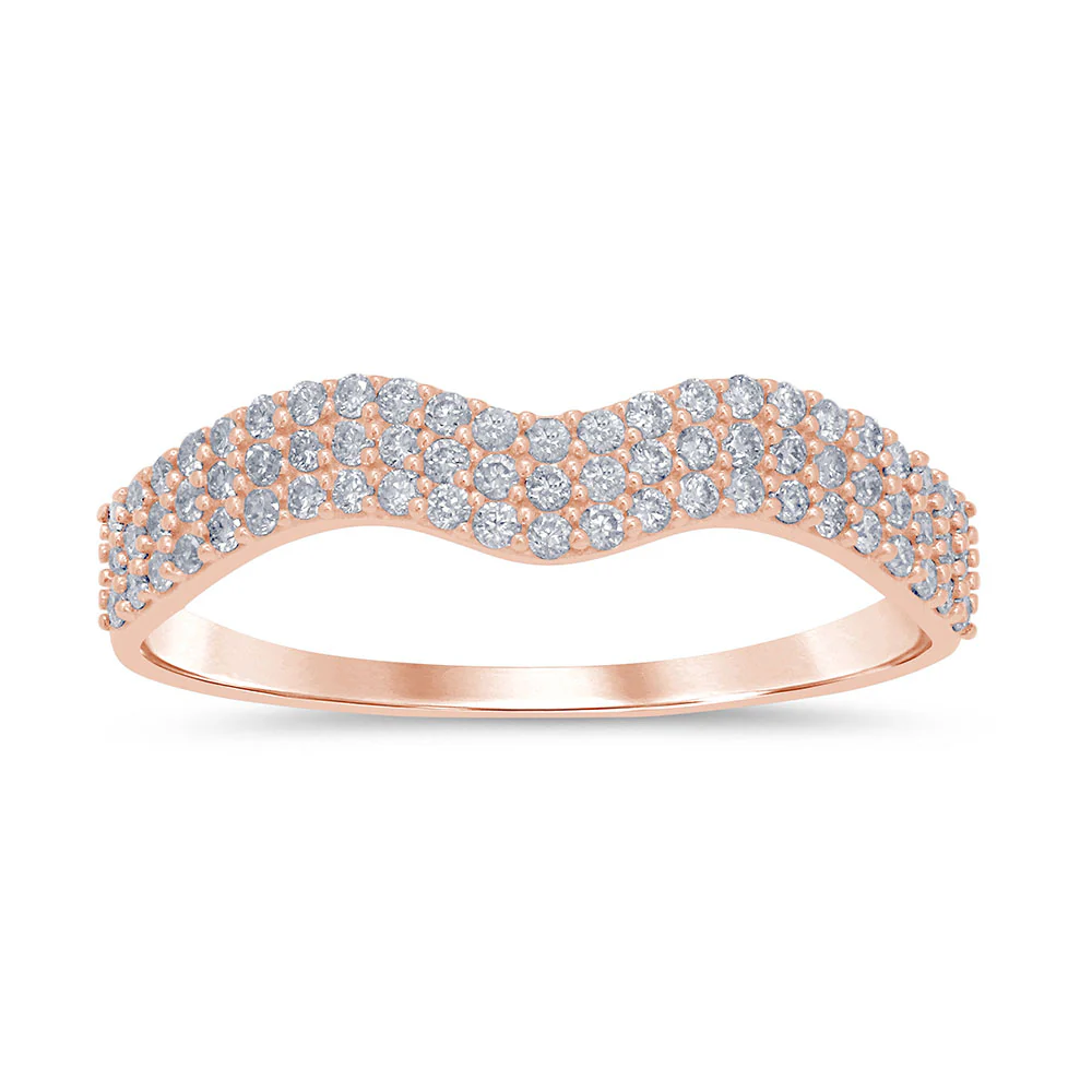 <span>DIAMOND CLOSEOUT! </span>.29ct G SI 14kt Rose Gold Diamond Band Ring Size 6.5
