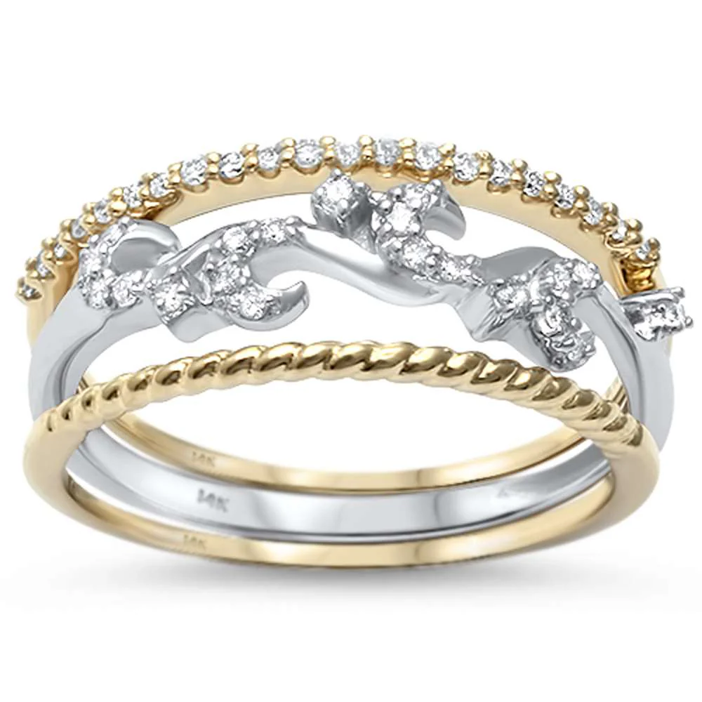 <span>DIAMOND CLOSEOUT! </span>.19ct G SI 14kt Two Tone Gold Diamond Band Ring Size 6.5