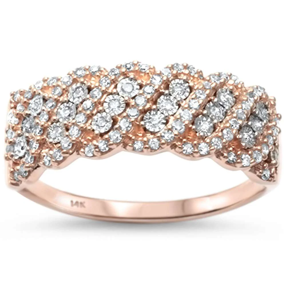 <span>DIAMOND CLOSEOUT! </span>.27ct G SI 14kt Rose Gold Elegant Diamond Band Ring Size 6.5