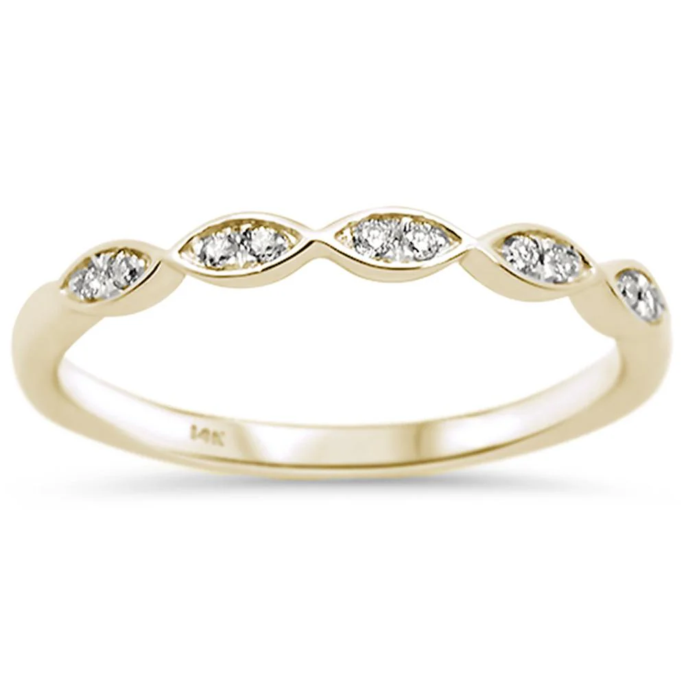 <span>DIAMOND CLOSEOUT! </span>.07ct 14k Yellow Gold Diamond Anniversary Wedding Stackable Band Size 6.5