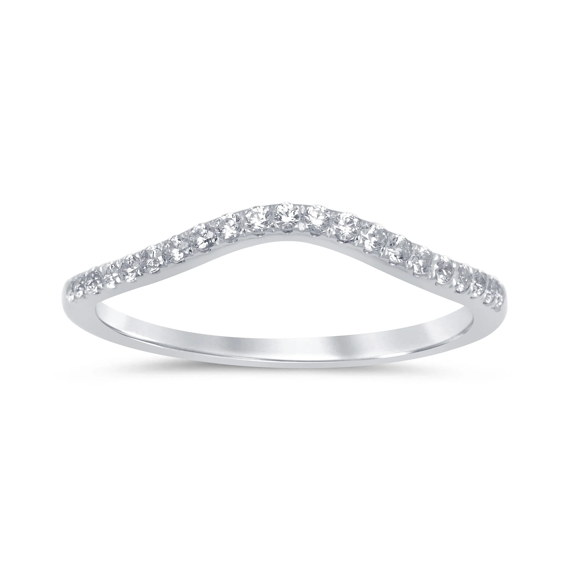 .20ct 14k White Gold Stackable Wedding Anniversary Diamond Ring 6.5