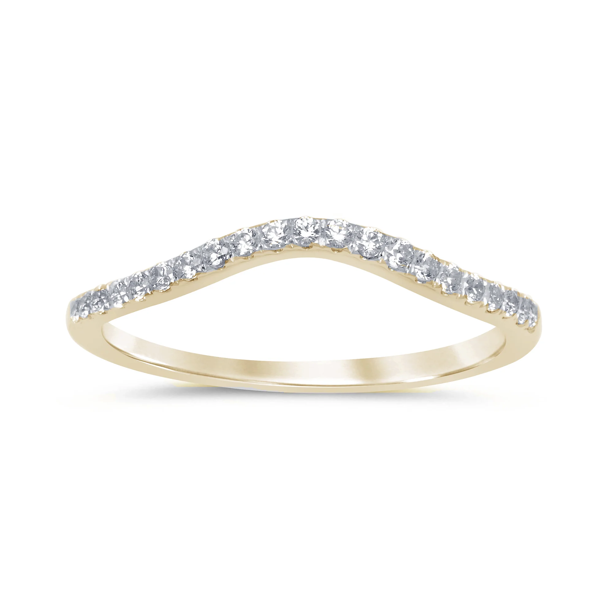 .19ct 14k Yellow Gold Stackable Wedding Anniversary Diamond Ring