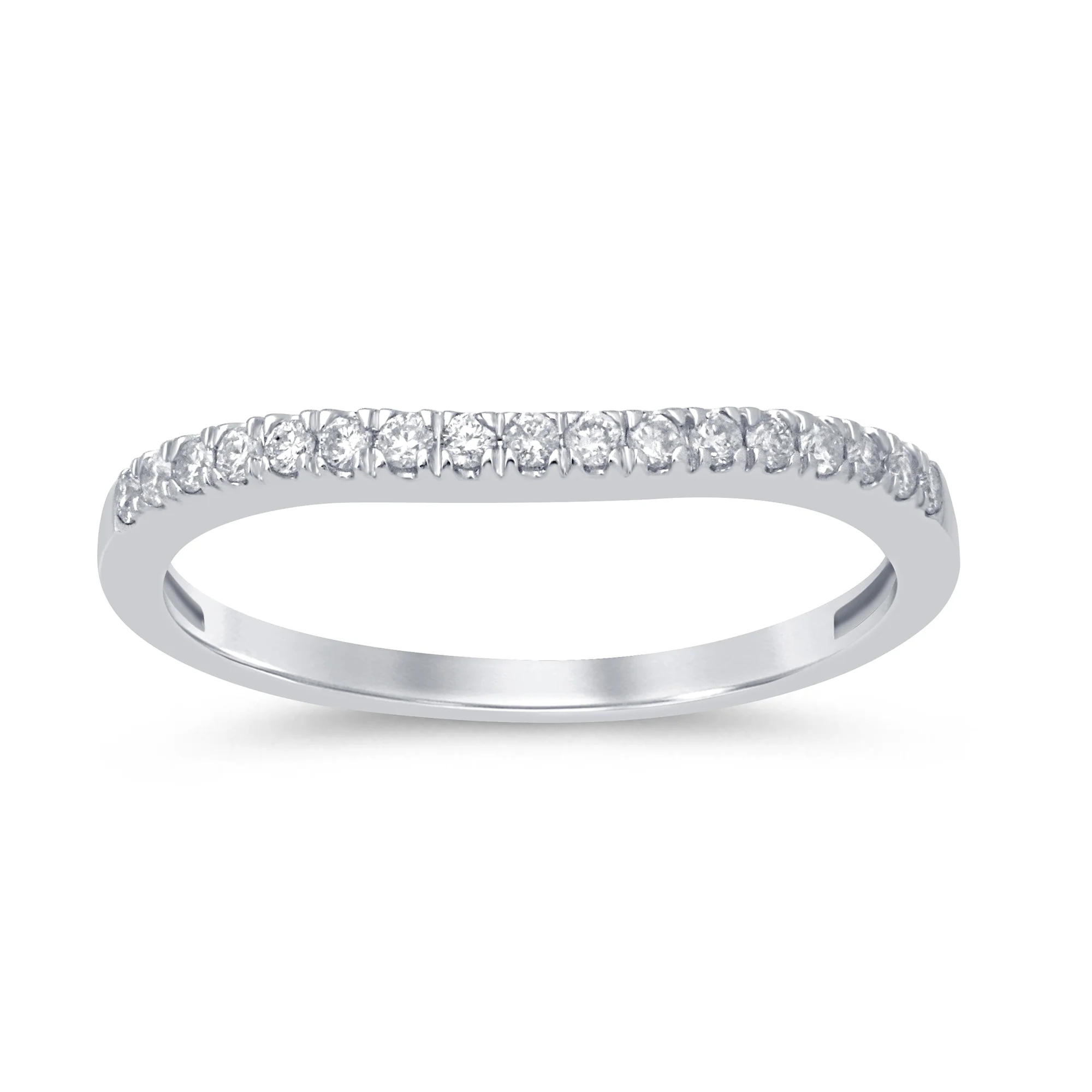 .16ct 14k White Gold Stackable Wedding Anniversary Diamond Ring Size 6.5