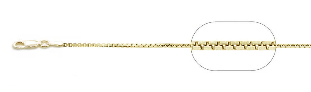 <span>CLOSEOUT 20% OFF! </span> 026-1.4MM Yellow Gold Box Plated Chain .925 Solid Sterling Silver Sizes 16-20" NEW