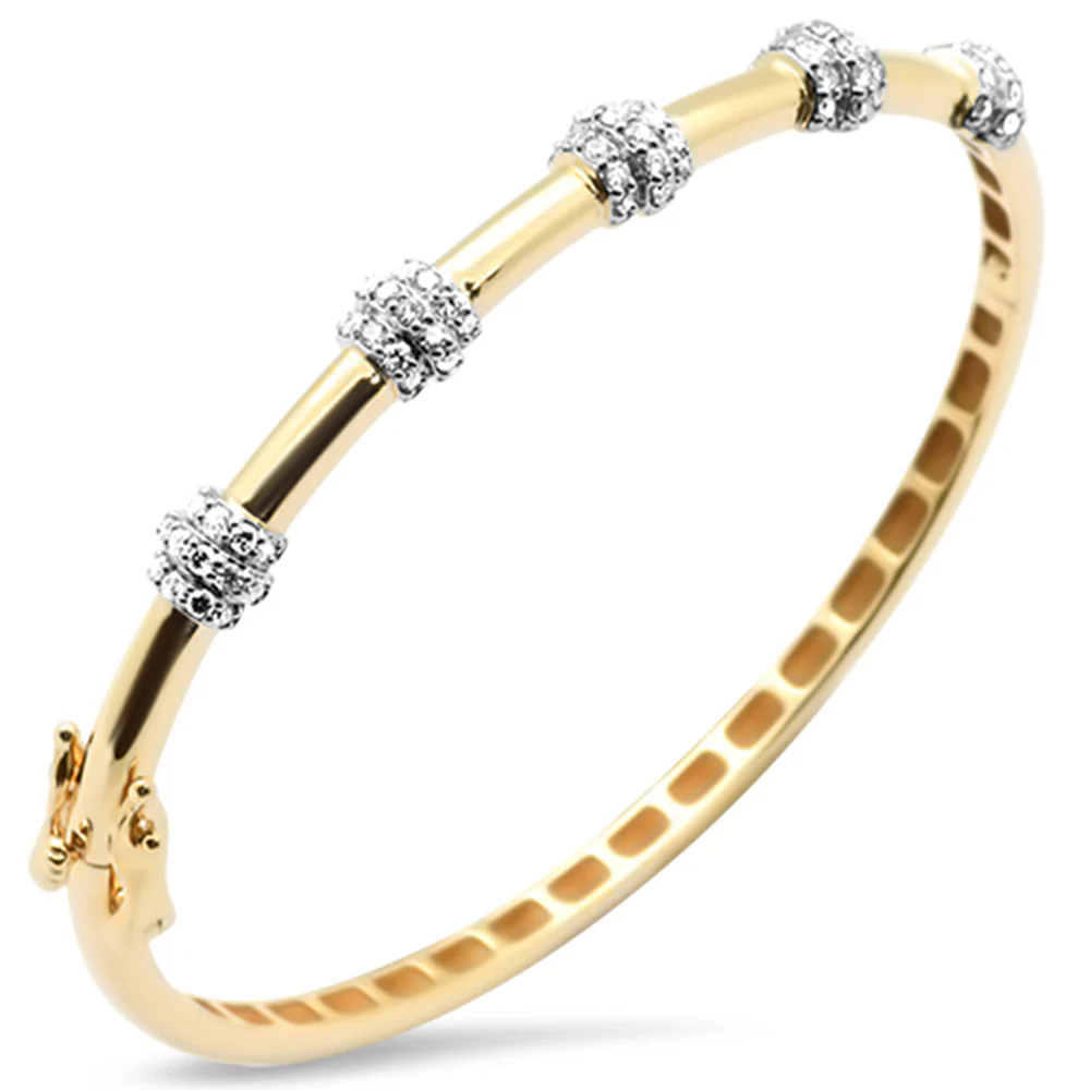 <span style="color:purple">SPECIAL!</span> .73ct G SI 14K Yellow Gold Modern Diamond Bangle Bracelet