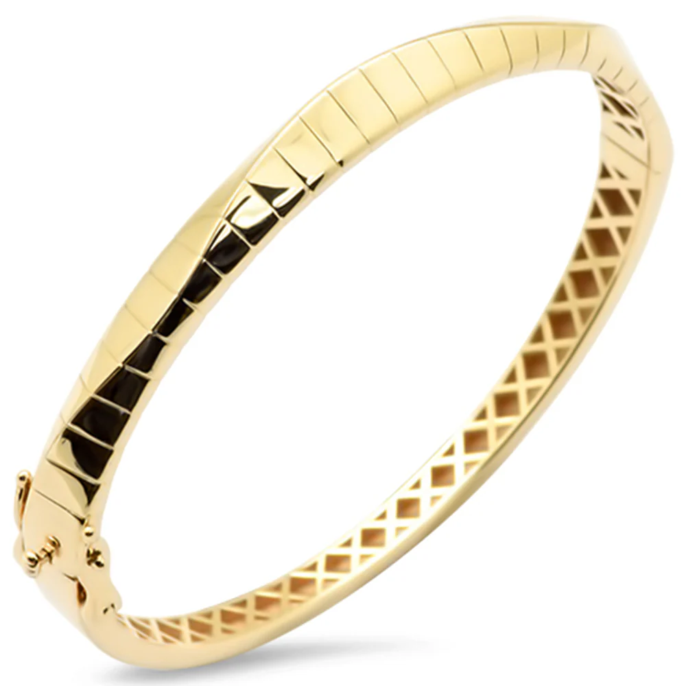 <span style="color:purple">SPECIAL!</span>14K Yellow Gold Modern Plain Bangle Bracelet