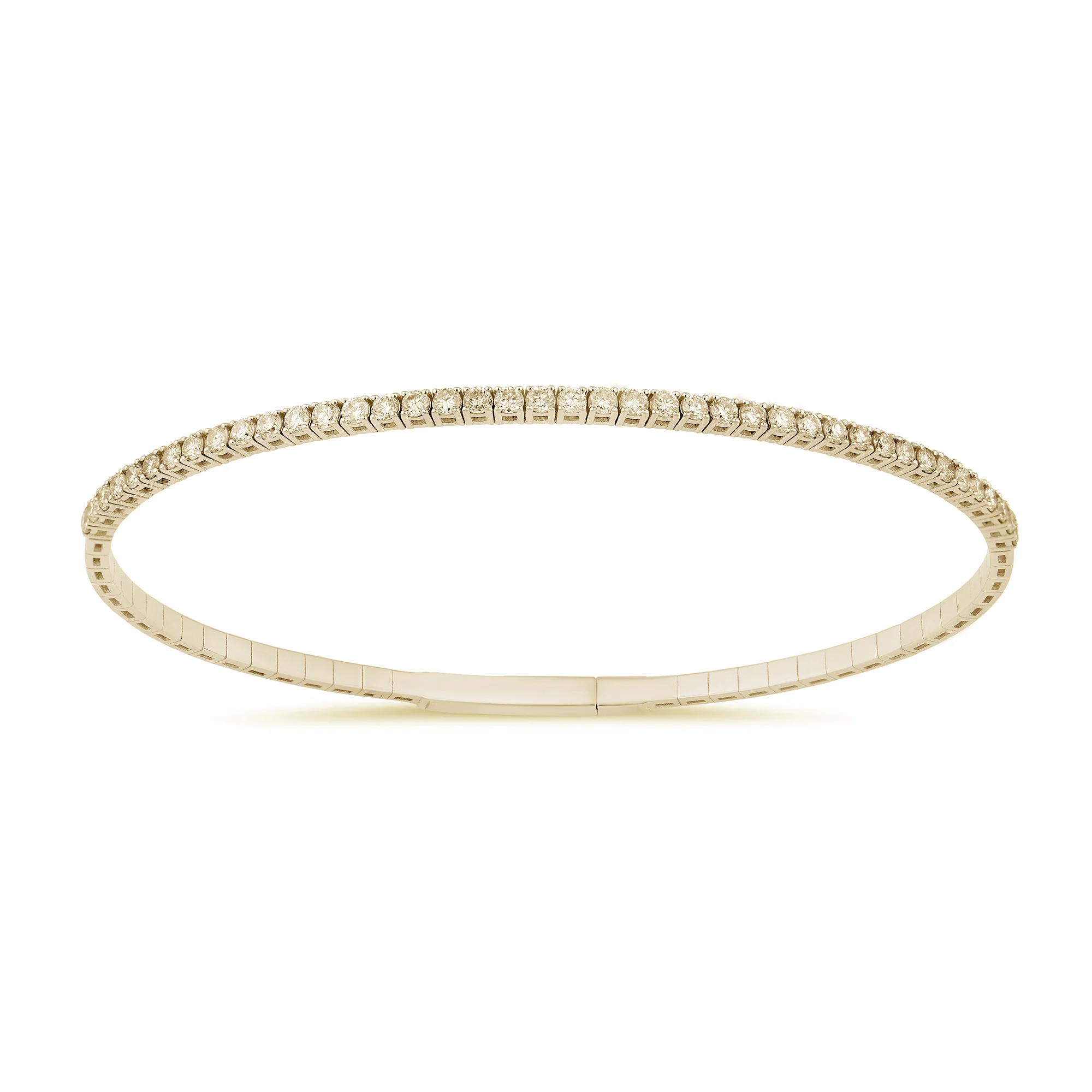 <span style="color:purple">SPECIAL!</span>.99ct G SI 14K Yellow Gold Round Diamond Flexible Tennis Bangle Bracelet - Image 2