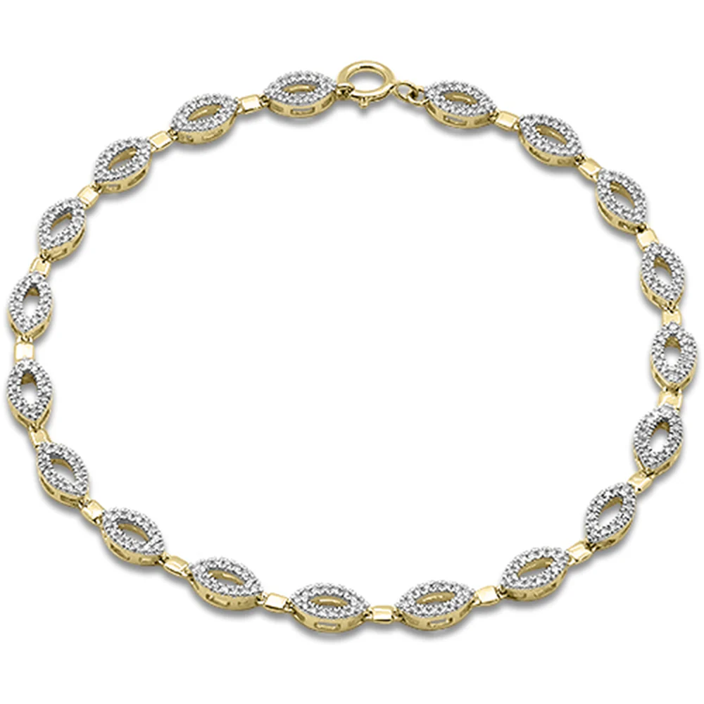 <span style="color:purple">SPECIAL!</span> .52ct G SI 14K Yellow Gold Diamond Infinity Bracelet 7" Long