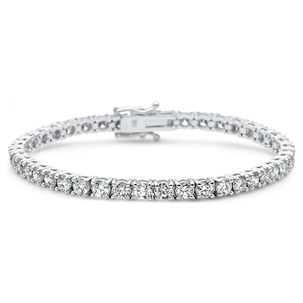 <span style="color:purple">SPECIAL!</span> 4.06ct 14KT White Gold Diamond Tennis Bracelet 7"