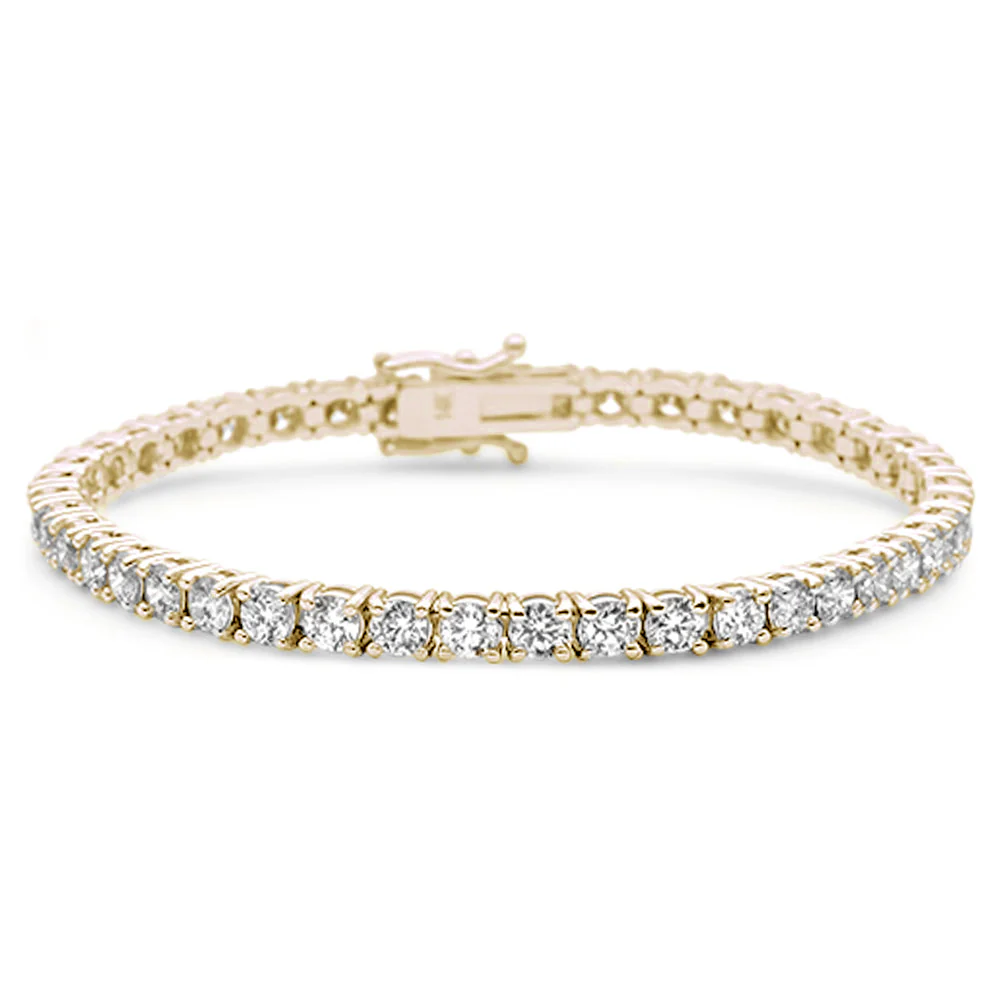 <span style="color:purple">SPECIAL!</span> 4.96ct 14KT Yellow Gold Diamond Tennis Bracelet 7"