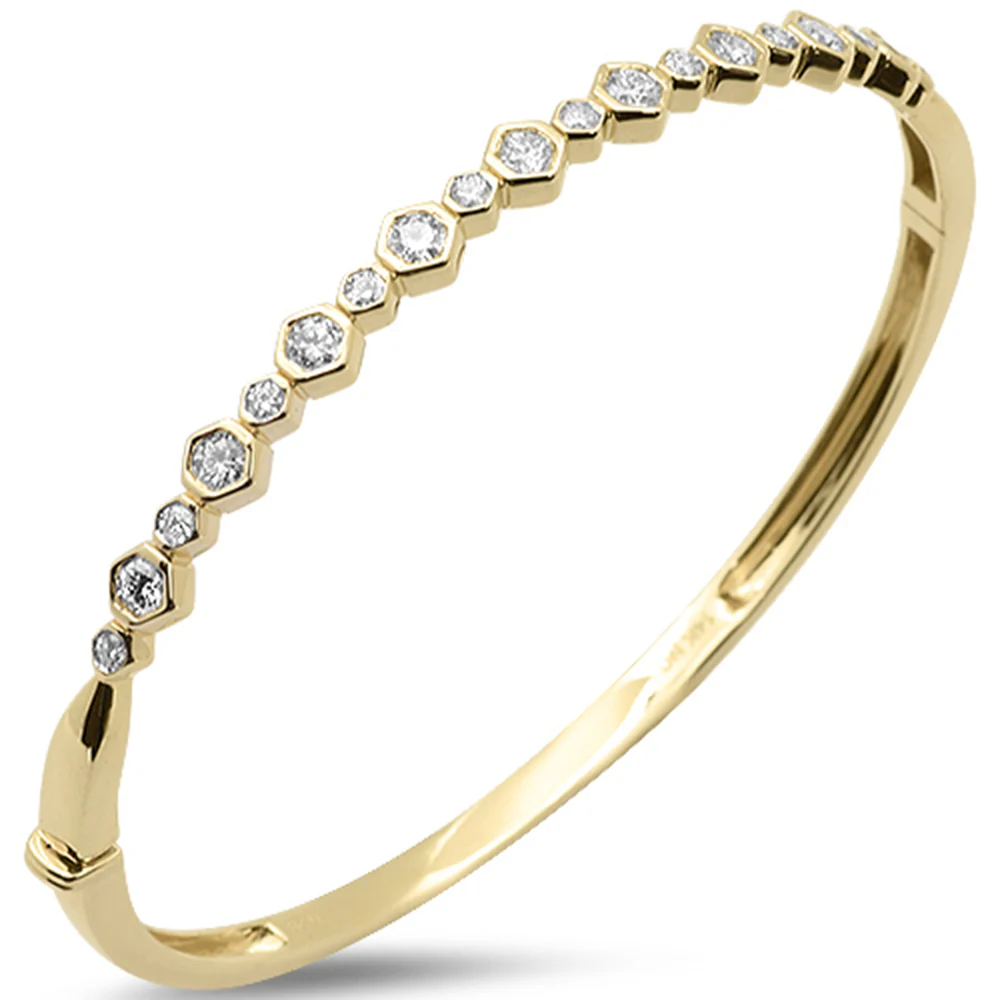 <span style="color:purple">SPECIAL!</span> .97ct G SI 14K Yellow Gold Diamond Diamond Bangle Bracelet