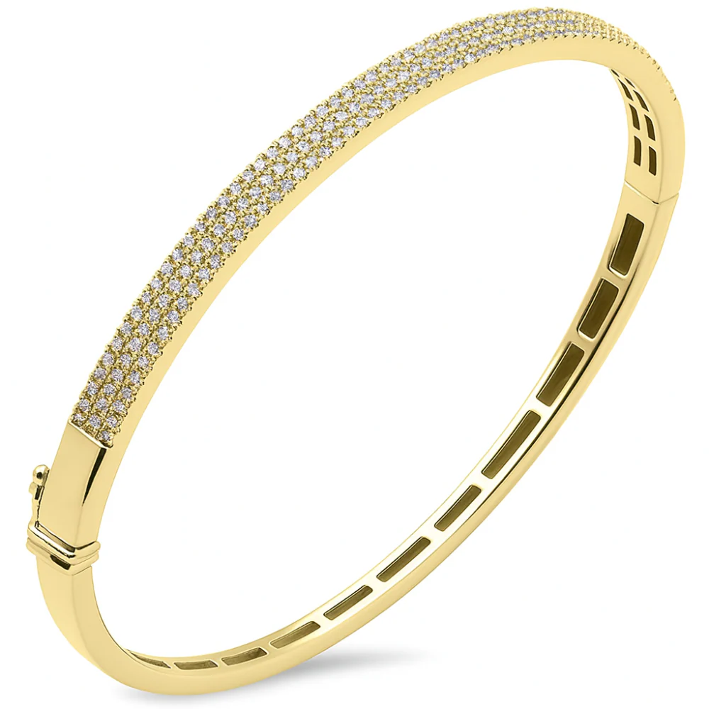 <span style="color:purple">SPECIAL!</span> .85ct G SI 14kt Yellow Gold Round Diamond Bangle Bracelet