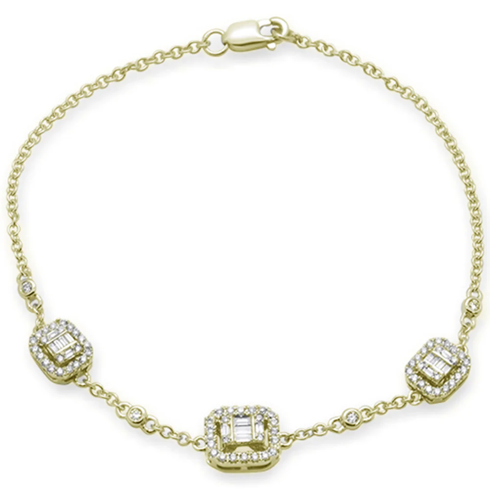 <span style="color:purple">SPECIAL!</span> .43ct 14K Yellow Gold Diamond Bracelet 7" Long