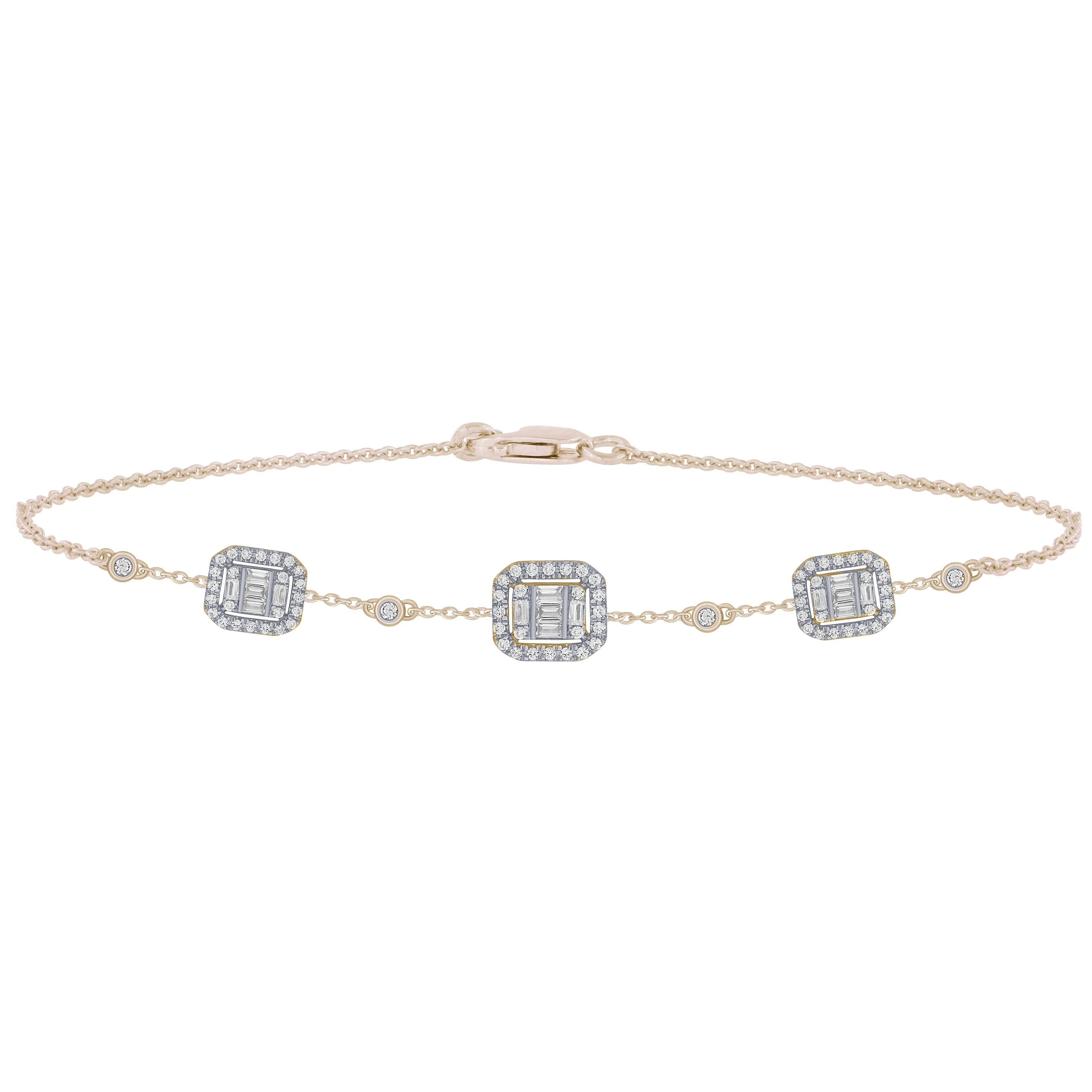 <span style="color:purple">SPECIAL!</span> .43ct 14K Yellow Gold Diamond Bracelet 7" Long - Image 2