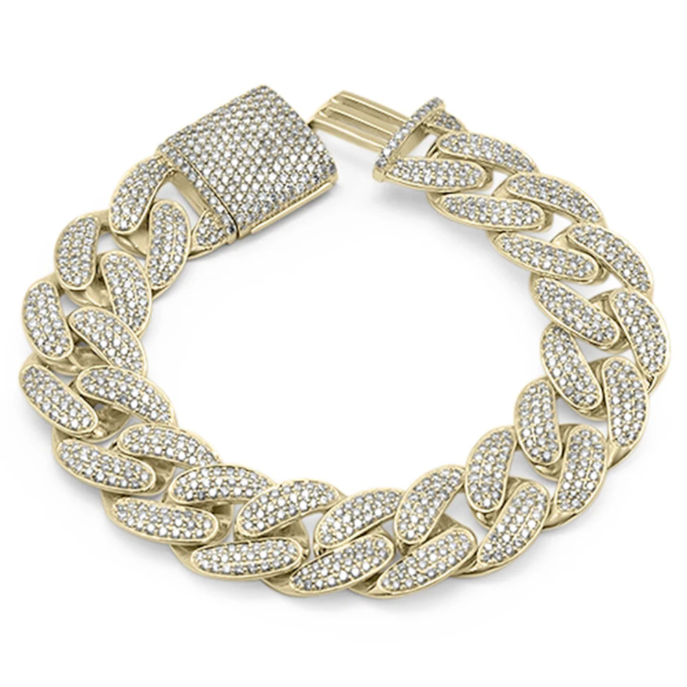 <span>DIAMOND CLOSEOUT! </span>18mm 13.04ct G SI 14K Yellow Gold Diamond Cuban Link Bracelet 8.5" - Image 2