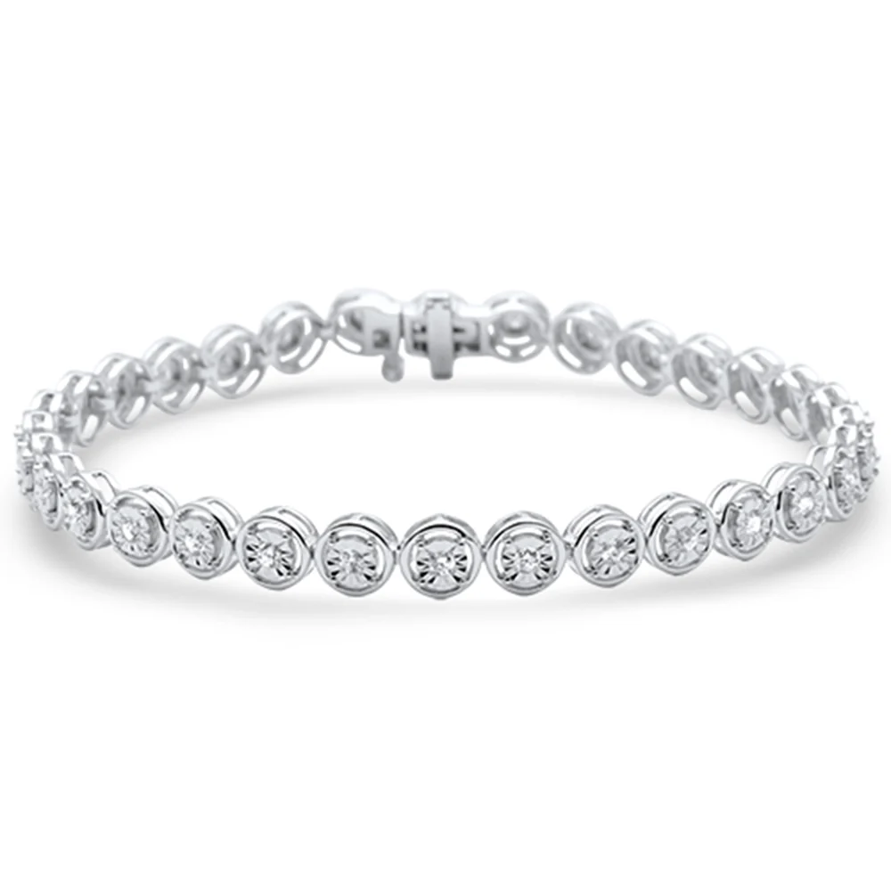 <span>DIAMOND CLOSEOUT! </span> 1.07ct G SI 14K White Gold Miracle Illusion Tennis Bracelet
