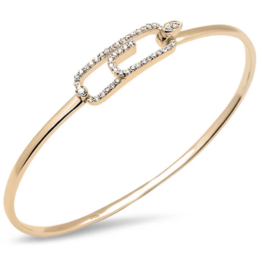 <span>DIAMOND CLOSEOUT! </span> .34ct G SI 14K Yellow Gold Diamond Hook Bangle Bracelet