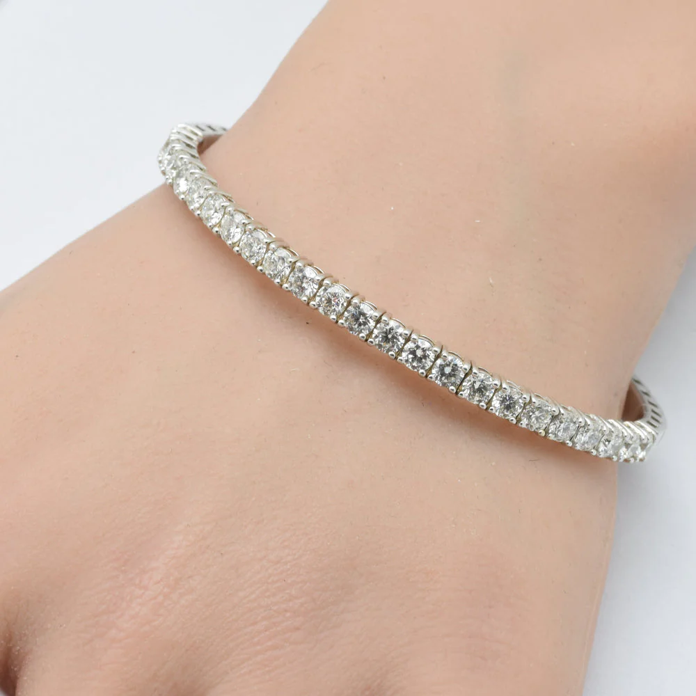 <span>DIAMOND CLOSEOUT! </span>  4.83ct G SI 14K White Gold Round Diamond Tennis Bracelet - Image 2