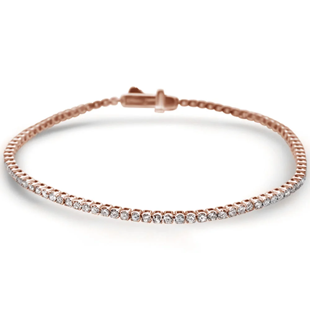 <span>DIAMOND CLOSEOUT! </span>  2.05ct G SI 14K Rose Gold Diamond Tennis Bracelet 7"