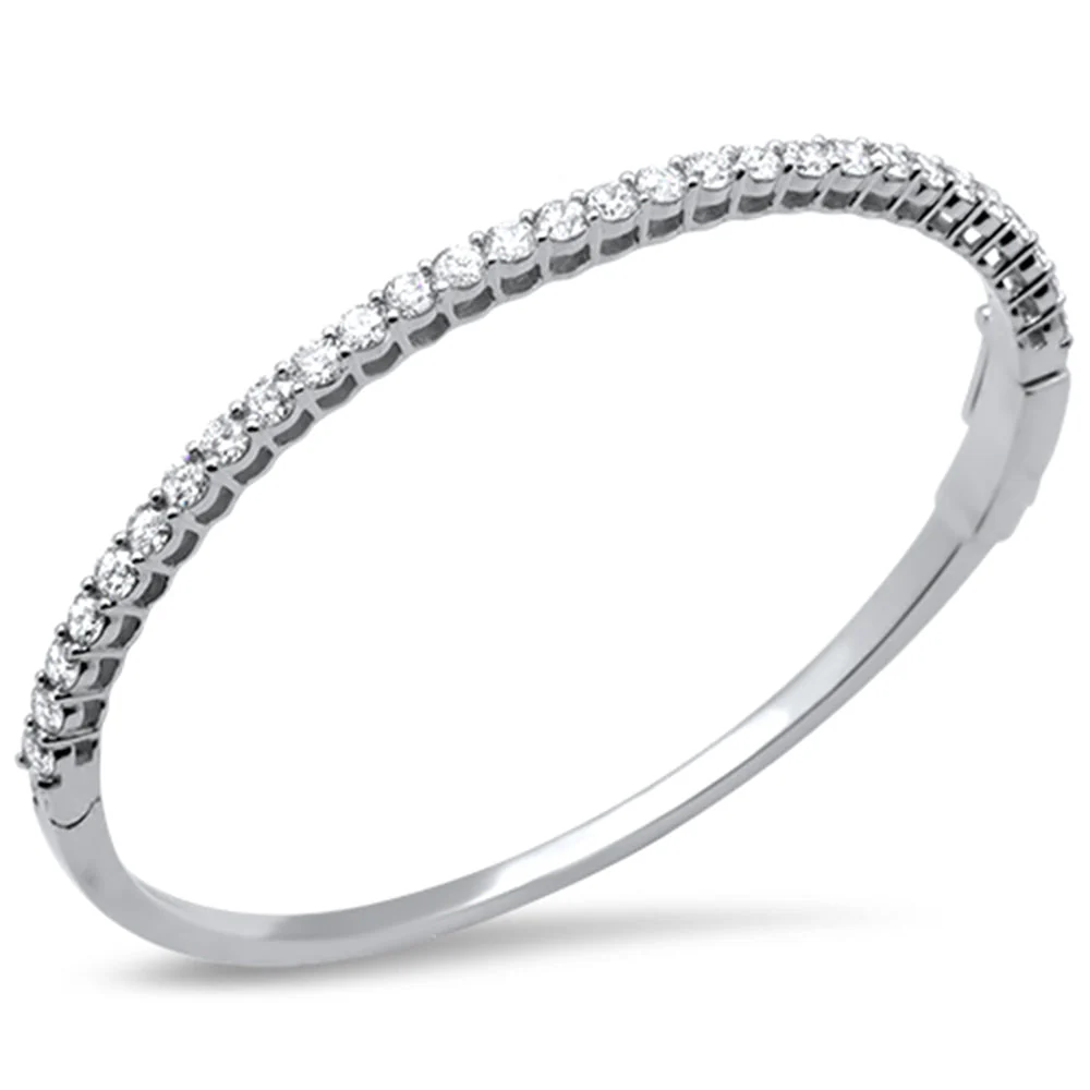 <span>DIAMOND CLOSEOUT! </span>3.00ct G SI 14K White Gold Diamond Bangle Bracelet