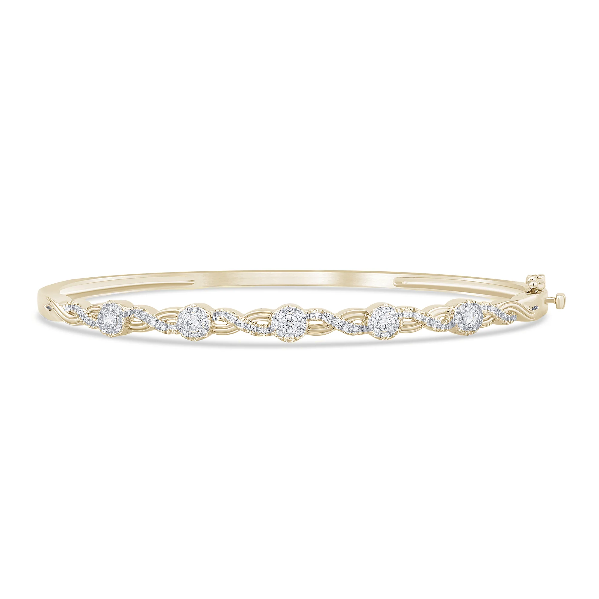 <span>DIAMOND CLOSEOUT! </span> .68ct G SI 14K Yellow Gold Diamond Infinity Bangle Bracelet