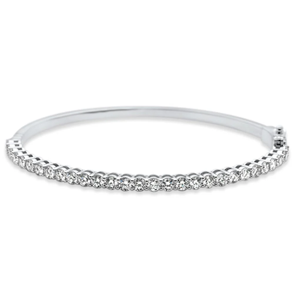 <span>DIAMOND CLOSEOUT! </span> 1.87ct G SI 14K White Gold Diamond Bangle Bracelet