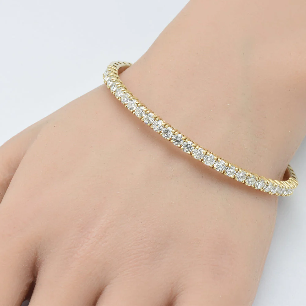 <span style="color:purple">SPECIAL!</span> 4.22ct G SI 14K Yellow Gold Diamond Bangel Bracelet 60.00mm - Image 2