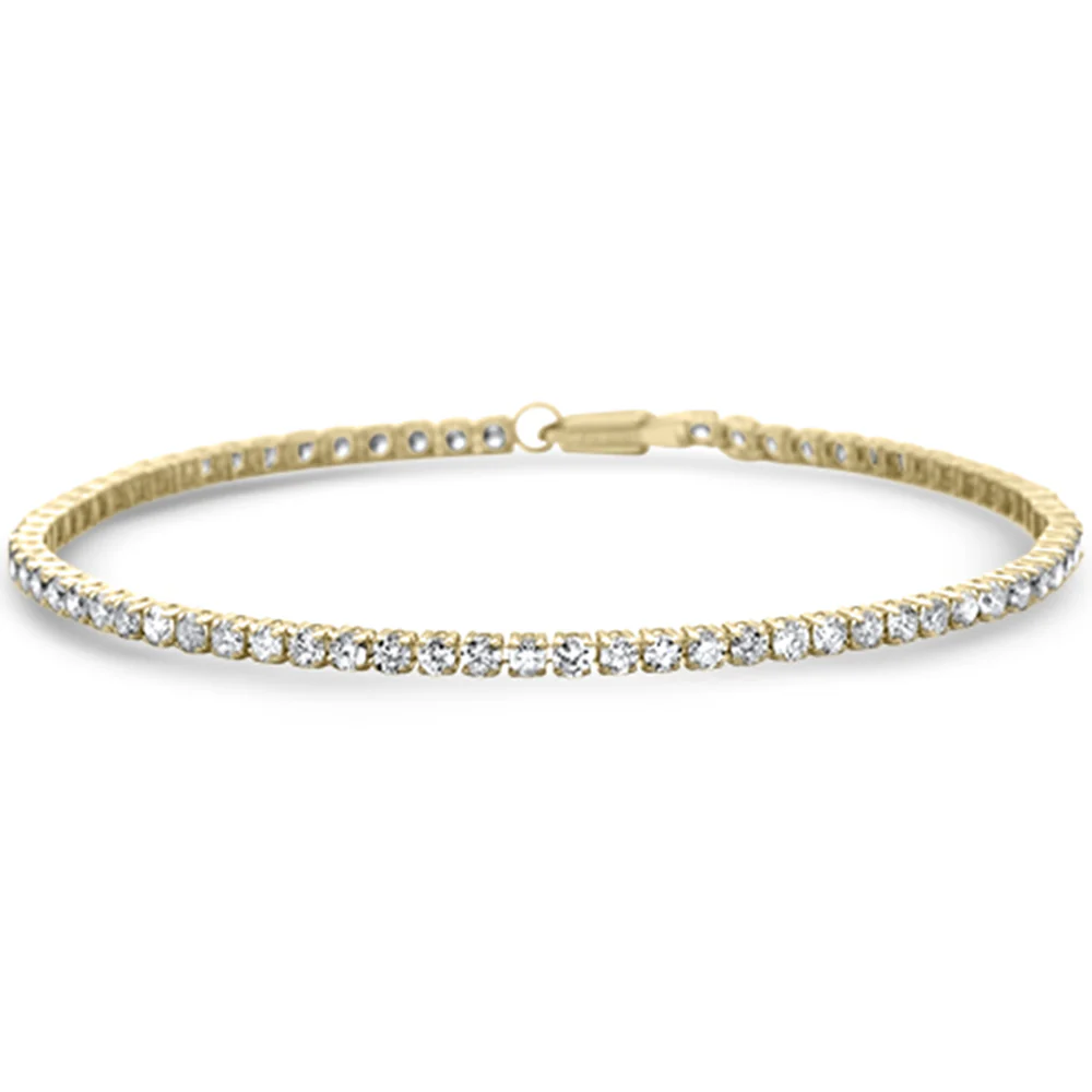 <span>DIAMOND CLOSEOUT! </span> 3.00ct G SI 14K Yellow Gold Diamond Tennis Bracelet 7" Long