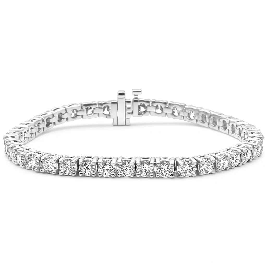 <span style="color:purple">SPECIAL!</span> 16.40ct G SI 14K White Gold Round Diamond Tennis Bracelet 7" Long