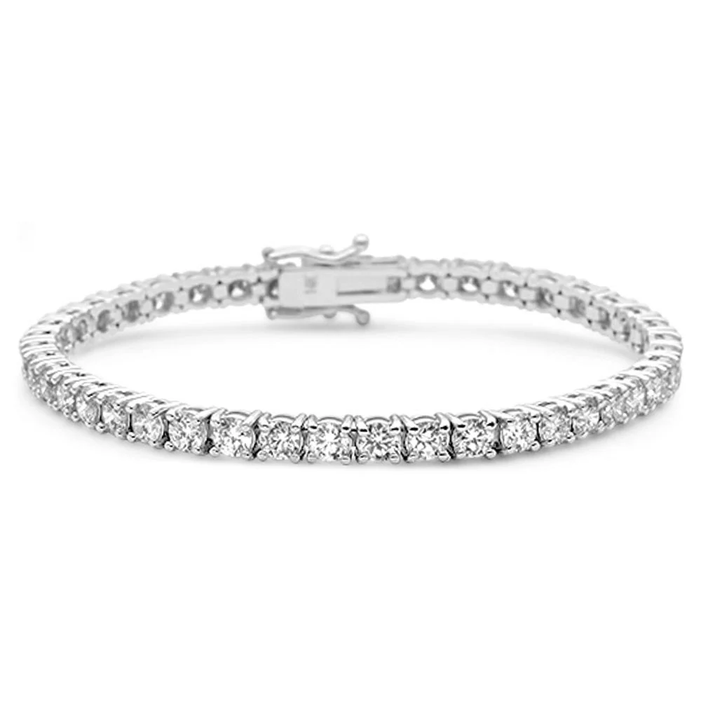 <span style="color:purple">SPECIAL!</span> 3.99ct 14KT White Gold Diamond Tennis Bracelet 7"