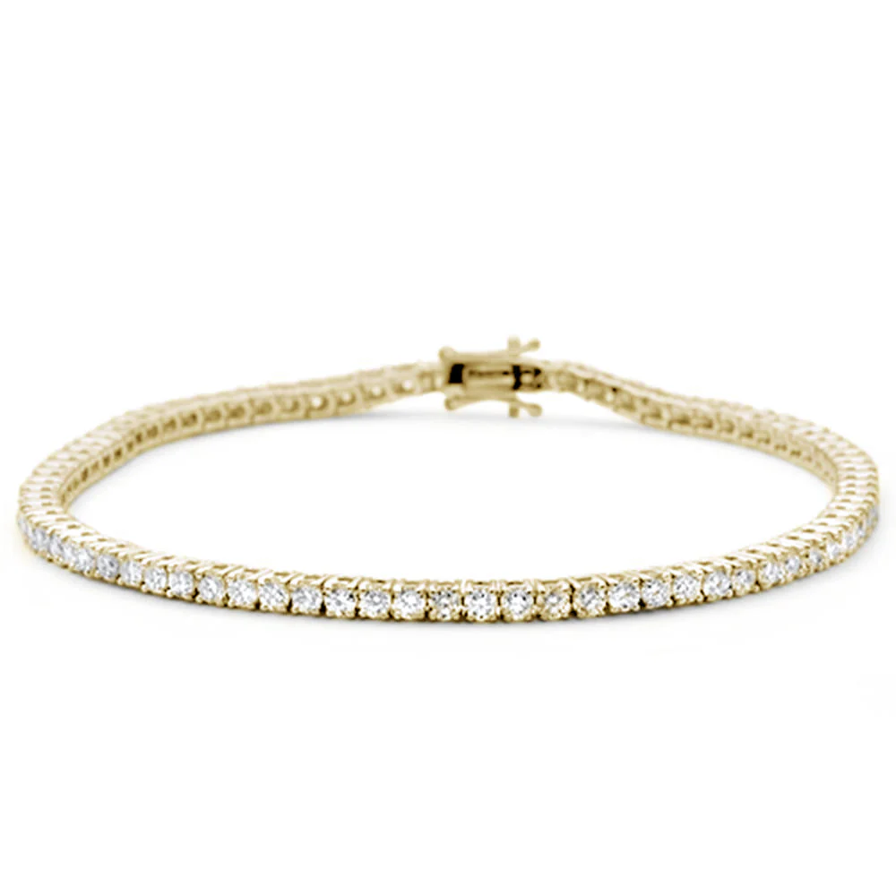 <span style="color:purple">SPECIAL!</span> 2.90ct 14KT Yellow Gold Diamond Tennis Bracelet 7"
