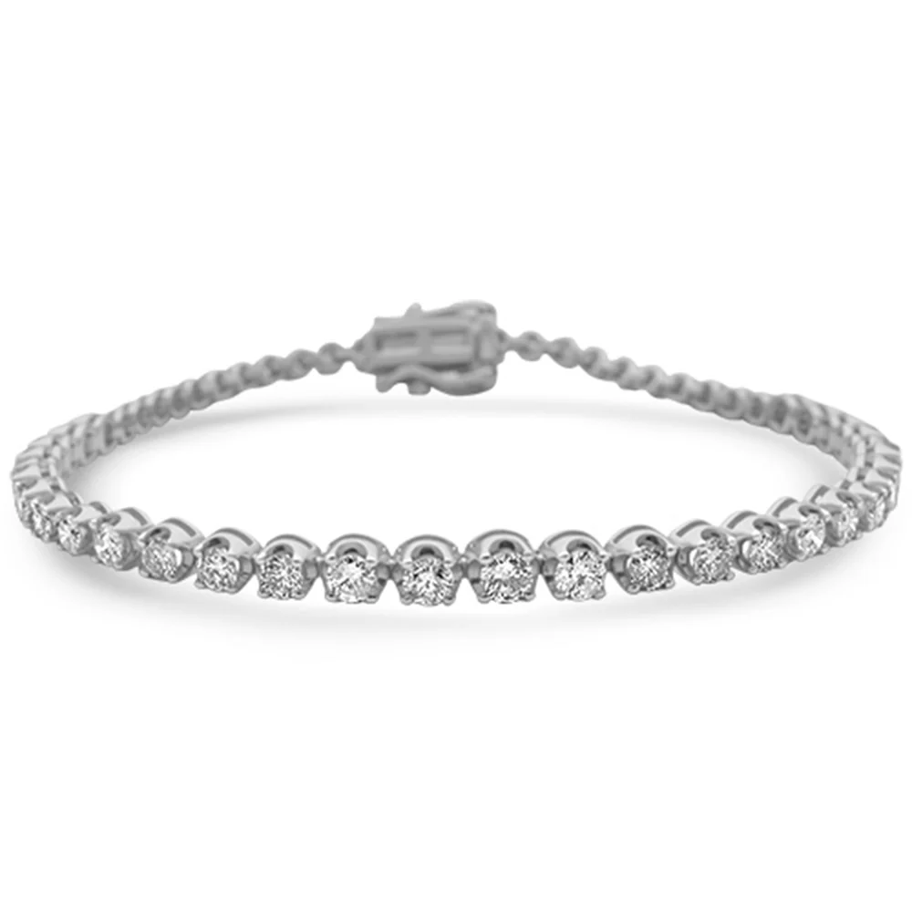 <span style="color:purple">SPECIAL!</span>3.04ct G SI 14K White Gold Diamond Graduated Style Tennis Bracelet 7" Long