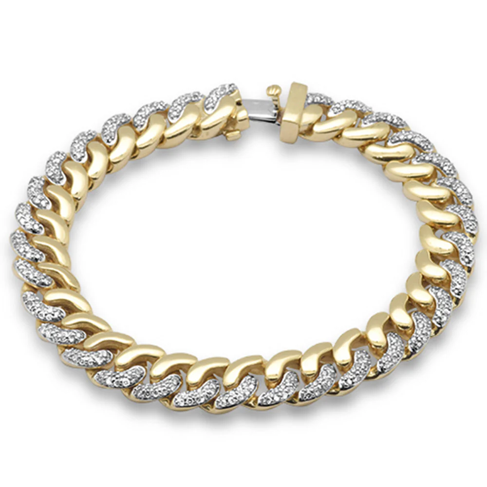 <span style="color:purple">SPECIAL!</span> 1.66ct G SI 14K Yellow Gold Diamond 9mm Round Cuban Bracelet 7" Long - Image 2