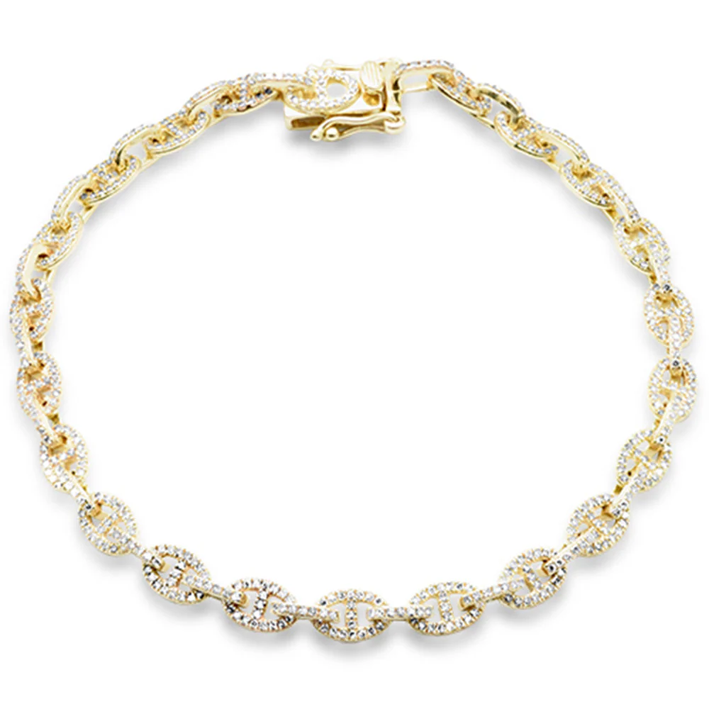 <span style="color:purple">SPECIAL!</span> 1.17ct G SI 14K Yellow Gold Diamond Link Bracelet 8.5" Long - Image 2