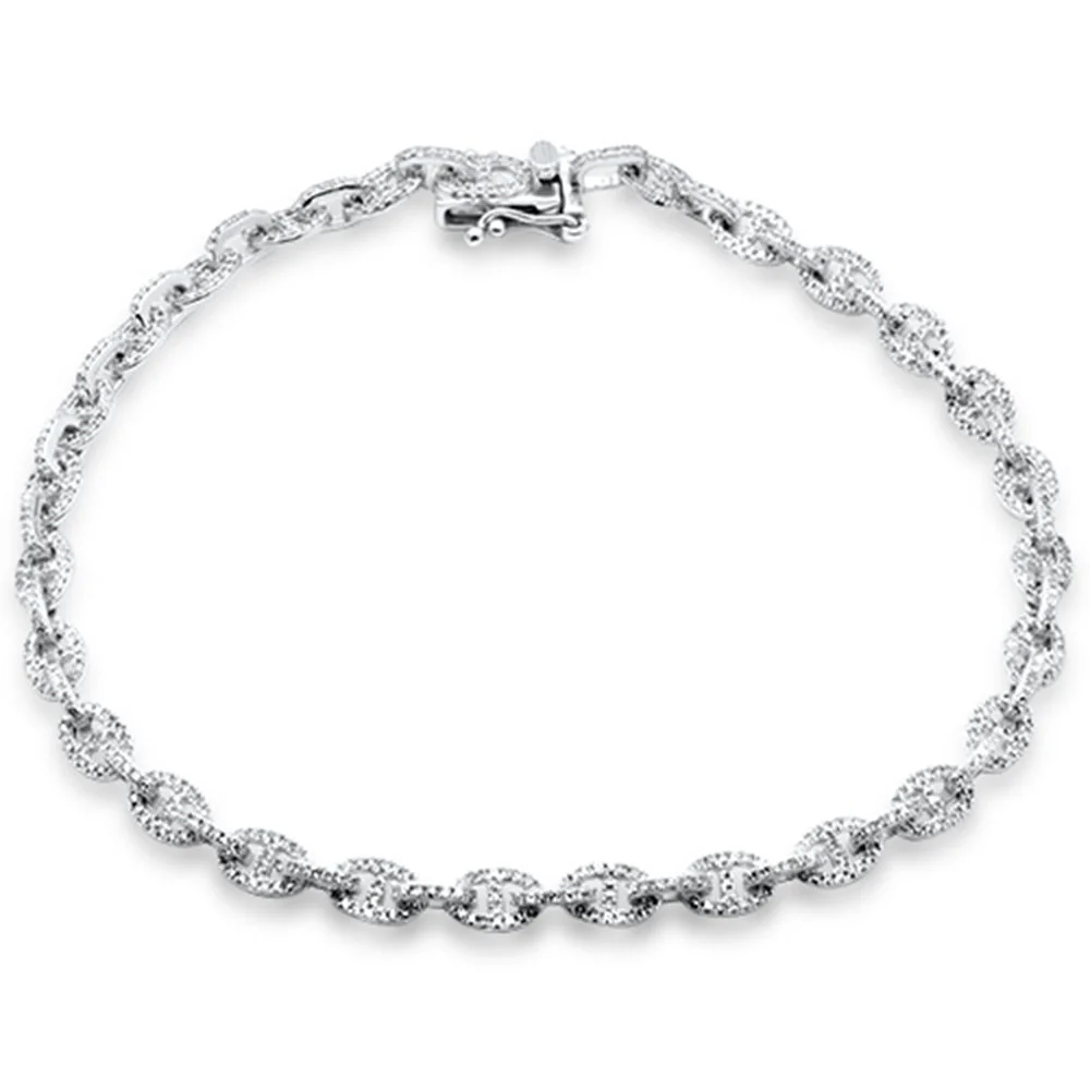 <span style="color:purple">SPECIAL!</span> 1.16ct G SI 14K White Gold Diamond Link Bracelet 8.5" Long - Image 2