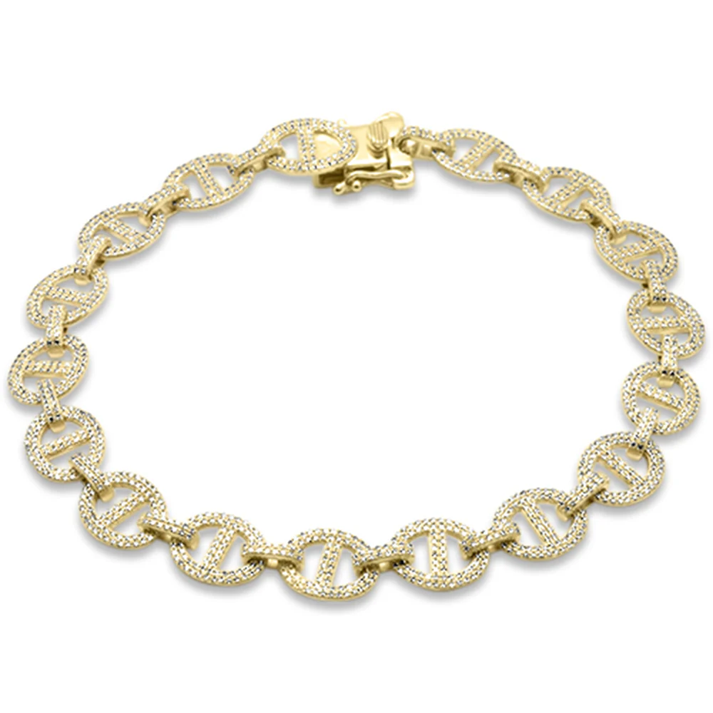 <span style="color:purple">SPECIAL!</span> 2.59ct G SI 14K Yellow Gold Diamond 7mm Bracelet 8" Long
