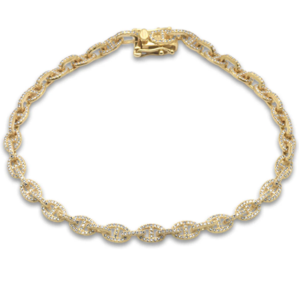 <span style="color:purple">SPECIAL!</span> 1.21ct G SI 14K Yellow Gold Diamond Link Bracelet 8" Long - Image 2