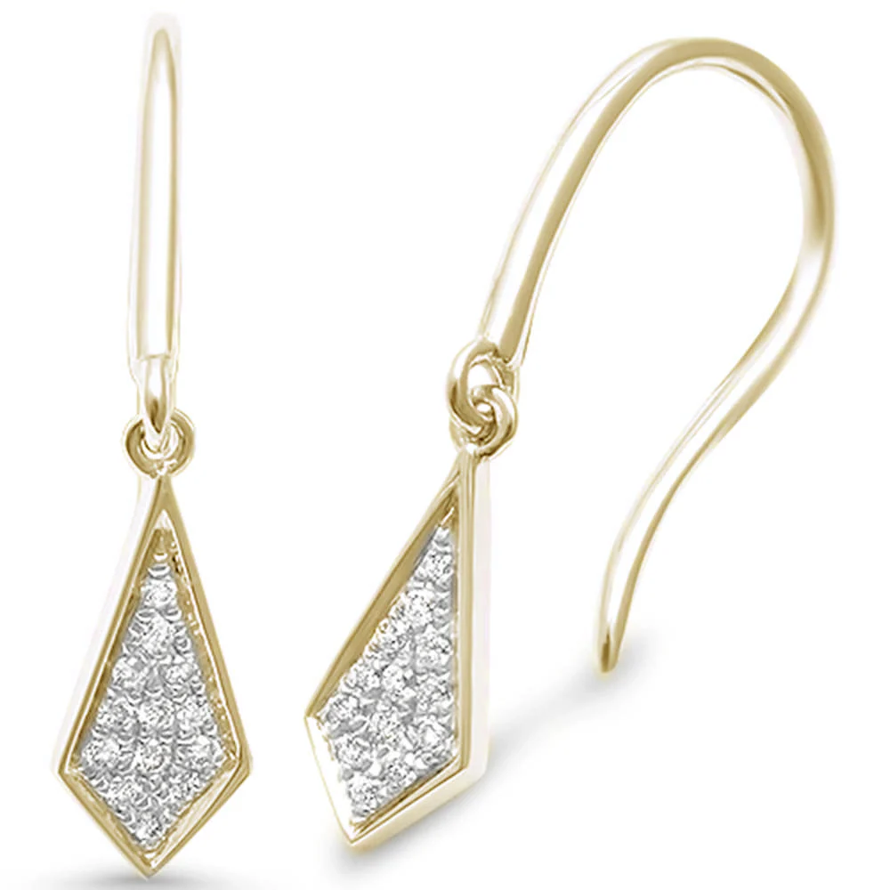 <span>DIAMOND CLOSEOUT! </span>.08ct G SI 14kt Yellow Gold Modern Diamond Drop Dangle Earrings