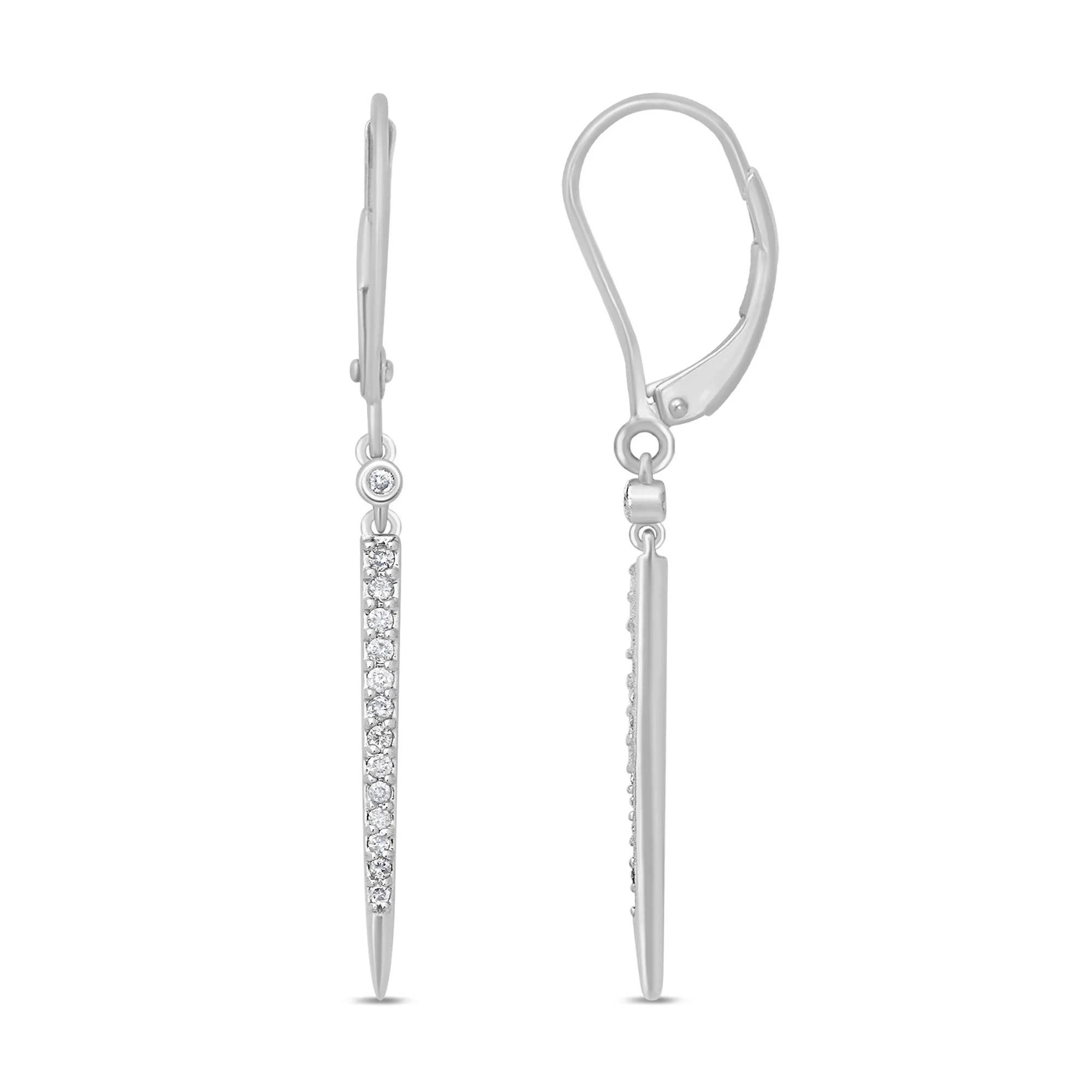 <span>DIAMOND CLOSEOUT! </span>.17ct 14k White Gold Diamond Drop Earrings
