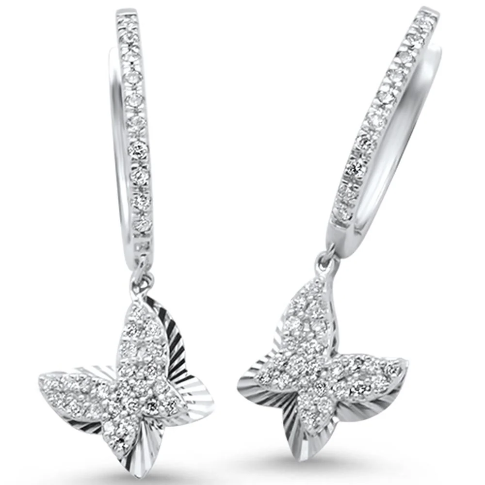 <span>DIAMOND CLOSEOUT! </span>.35ct 14k White Gold Diamond Butterfly Earrings