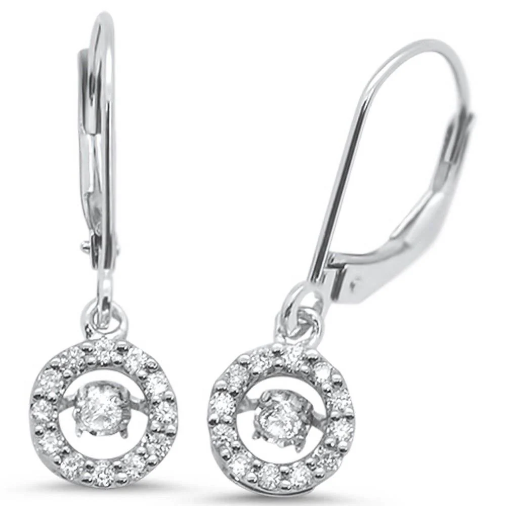 <span>DIAMOND CLOSEOUT! </span>.26ct 14k White Gold Drop Dangle Diamond Earrings