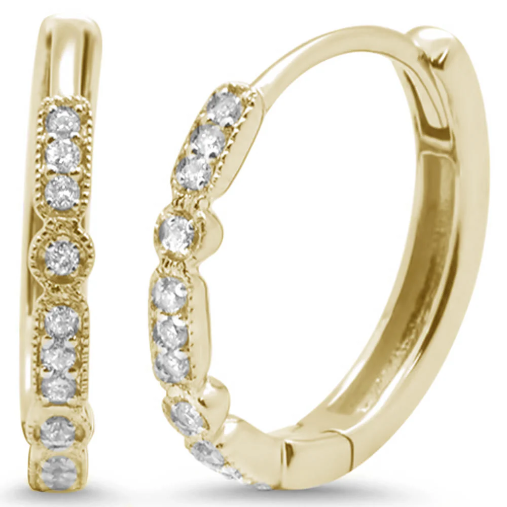 <span>DIAMOND CLOSEOUT! </span>.12ct G SI 14K Yellow Gold Diamond Hoop Earrings